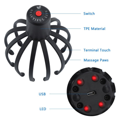 Electric Octopus Claw Scalp Massager Stress Relief Therapeutic Head