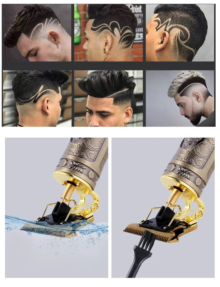 2023 T9 Hair Trimmer Barber Hair Clipper Cordless Hair Cutting Machine Beard Trimmer Shaving Machine Electric Razor Men Shaver