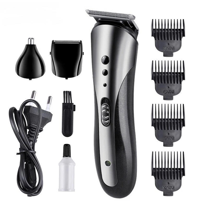 KM-1407 3 in 1 Rechargeable Men Hair Clipper Shaver Electric Nose Ear Trimmer Beard Razor Haircut Cutting Machine Styling Tools