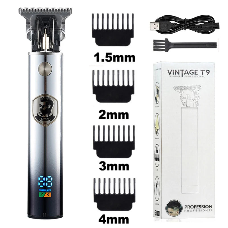 2023 T9 Hair Trimmer Barber Hair Clipper Cordless Hair Cutting Machine Beard Trimmer Shaving Machine Electric Razor Men Shaver