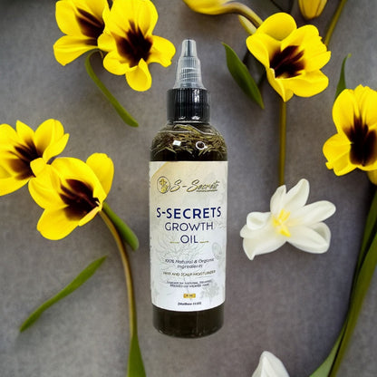 S-Secrets Scalp Stimulator Hair Growth Oil 4oz - Herbal Biotin &