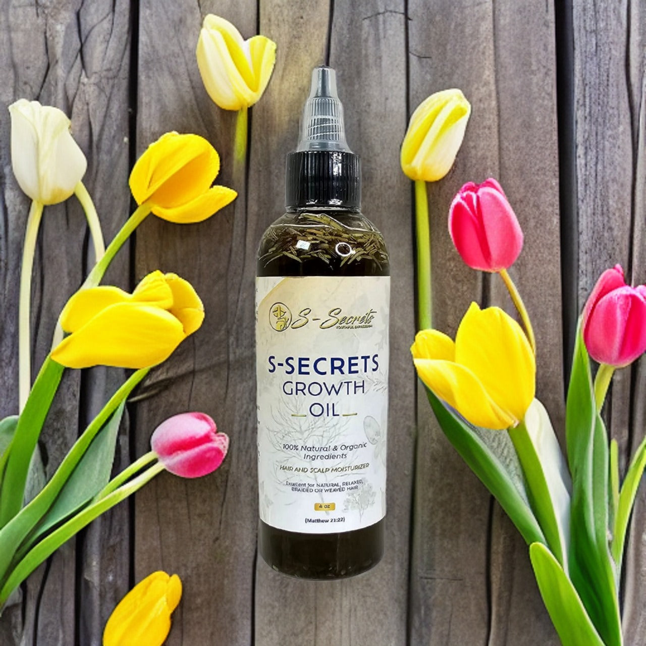 S-Secrets Scalp Stimulator Hair Growth Oil 4oz - Herbal Biotin &