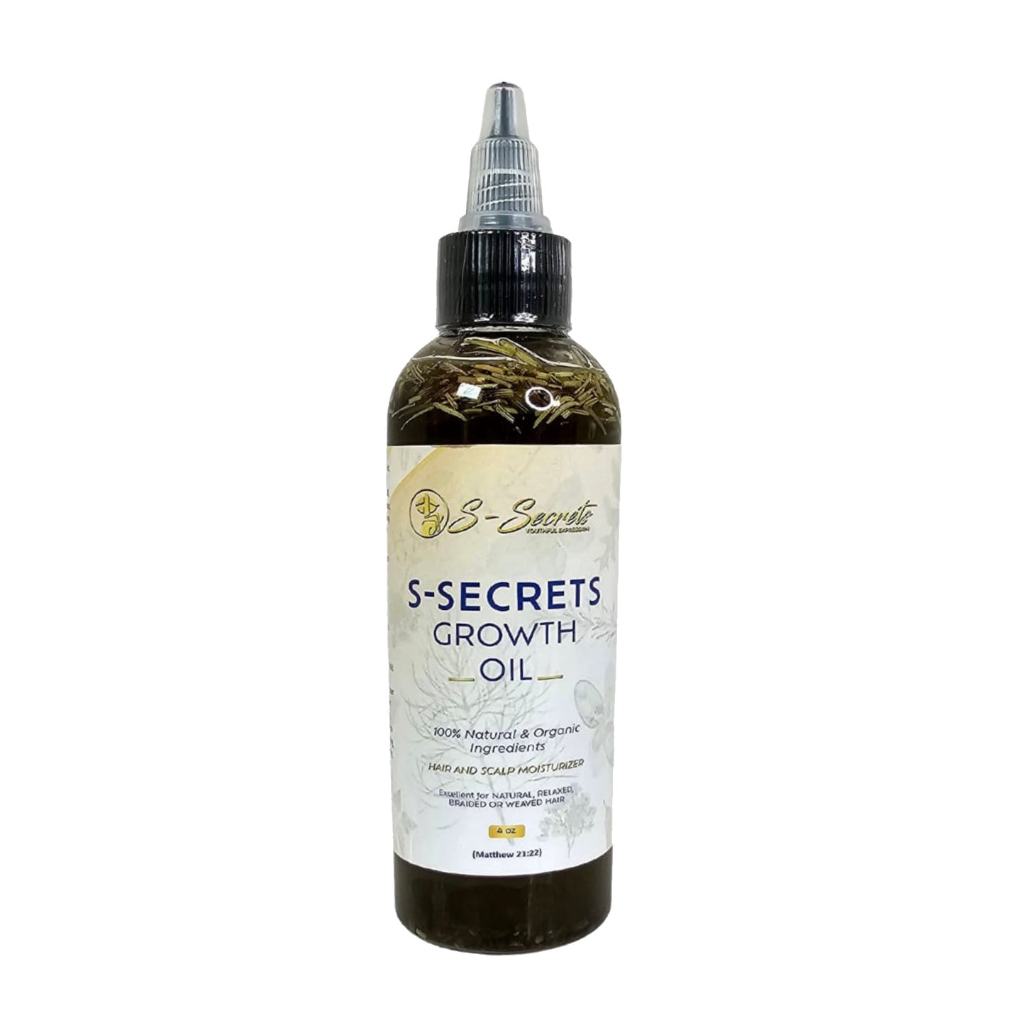 S-Secrets Scalp Stimulator Hair Growth Oil 4oz - Herbal Biotin &