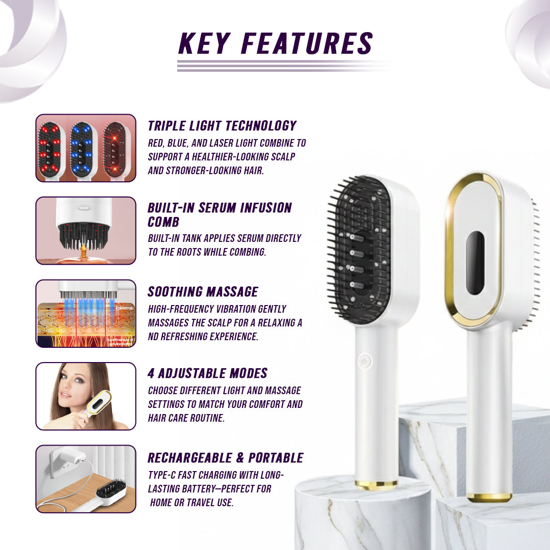 Multi-Functional 3-in-1 Scalp Massager and Oil Applicator Brush