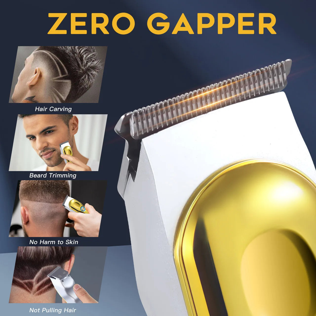 Hatteker Hair Trimmer Professional Hair Clipper Metal Hair Cutting Machine Electric Cordless Rechargeable Trimmer for Men