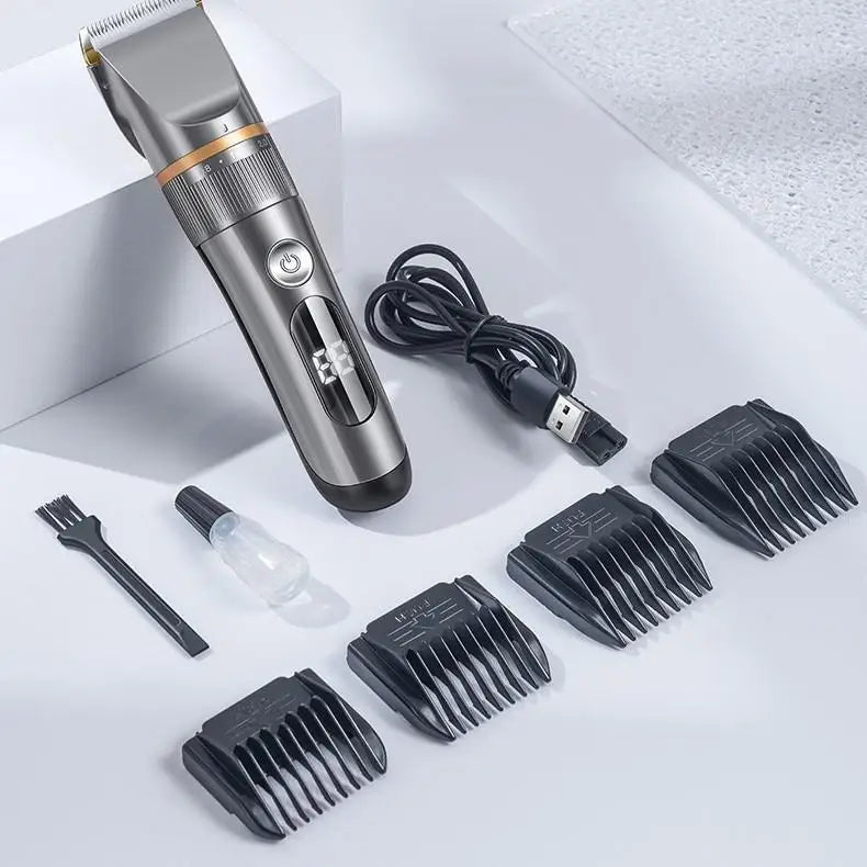 Professional Hair Clipper Set Electric Hair Trimmer with Limit Comb LED Digital Display USB Rechargeable Hair Care Tools