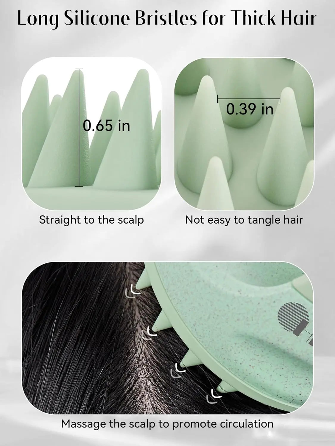 CALIYI 1/2 pcs Scalp Massage Shampoo Showering Brush Comb Scalp