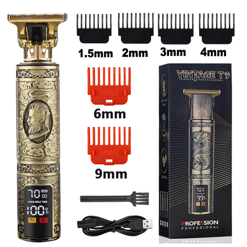 2023 T9 Hair Trimmer Barber Hair Clipper Cordless Hair Cutting Machine Beard Trimmer Shaving Machine Electric Razor Men Shaver