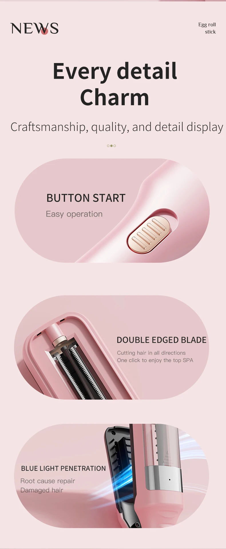 Portable electric hair tip trimmer, rechargeable split hair trimmer, damaged hair repair, a must-have for beauty lovers, perfect