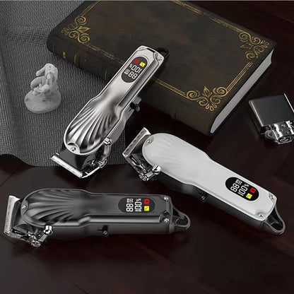 Professional Hair Clipper Shaving Machine High Power Adjustable Cordless Hair Clipper 0 Gap Trimmer Hair Cutting Machine PET
