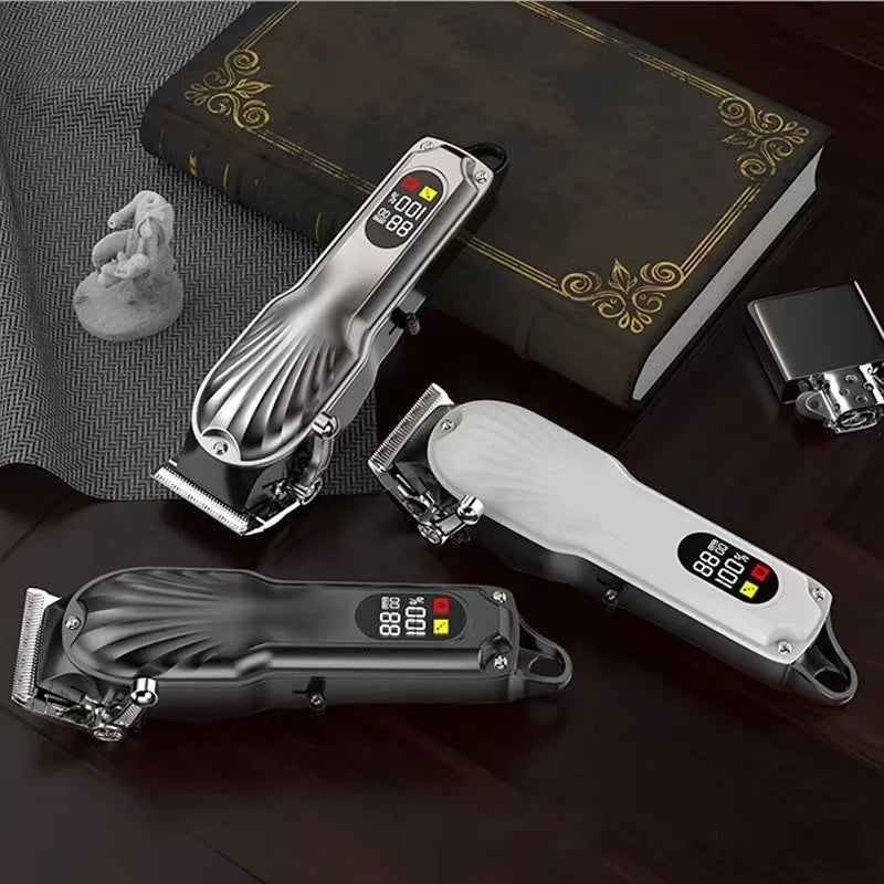 Professional Hair Clipper Shaving Machine High Power Adjustable Cordless Hair Clipper 0 Gap Trimmer Hair Cutting Machine PET