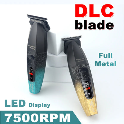 Kemei KM-1817 Hair Trimmer for Men DLC Blade T-Blade 7500RPM Full Metal LCD Display Low Noise Professional Finishing Machine