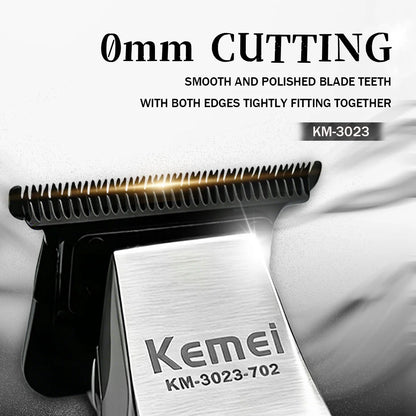 Kemei Hair Trimmer Professional Hair Clipper Electric Haircut Machine Rechargeable Hair Clipper 0 MM Trimmer for Men KM-3023-702