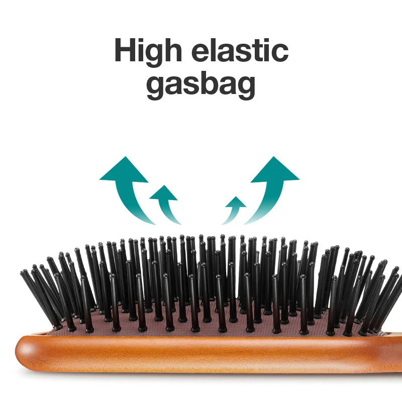MR.GREEN Natural Maple Wood Hair Brush with Air Cushion Scalp