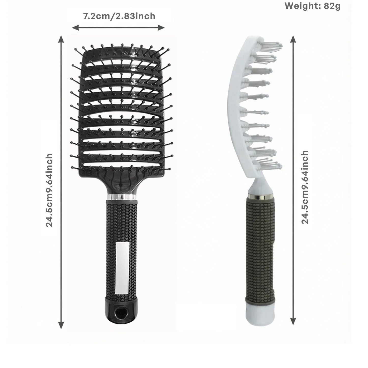1Pc Detangling Scalp Massage Comb Hairbrushes Curved Nylon Bristle