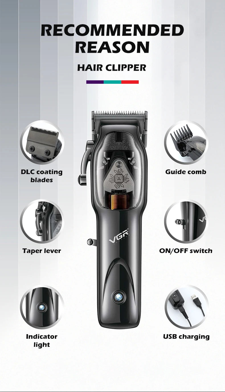 VGR Long Life Hair Trimmer Powerful Power Hair Trimmer Set for Men with Base series hair trimmer