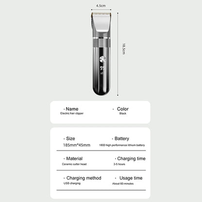 Electric Hair Clipper Professional Trimmer Household Waterproof LED Display Men Hair Trimmer USB Charging Haircut Tools Set