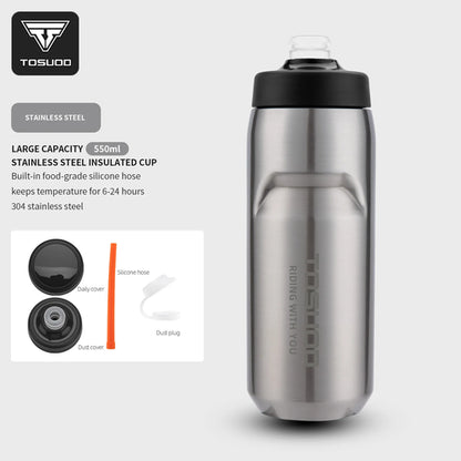 TOSUOD Stainless Steel Insulated Water Cup 550ML 304 Steel Cycling