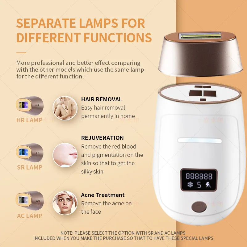 Vancostar Wireless Laser Hair Removal Rechargeable 4in1 Replaceable