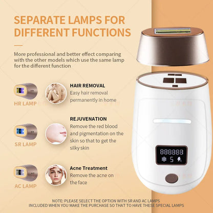 Vancostar Wireless Laser Hair Removal Rechargeable 4in1 Replaceable