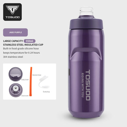 TOSUOD Stainless Steel Insulated Water Cup 550ML 304 Steel Cycling