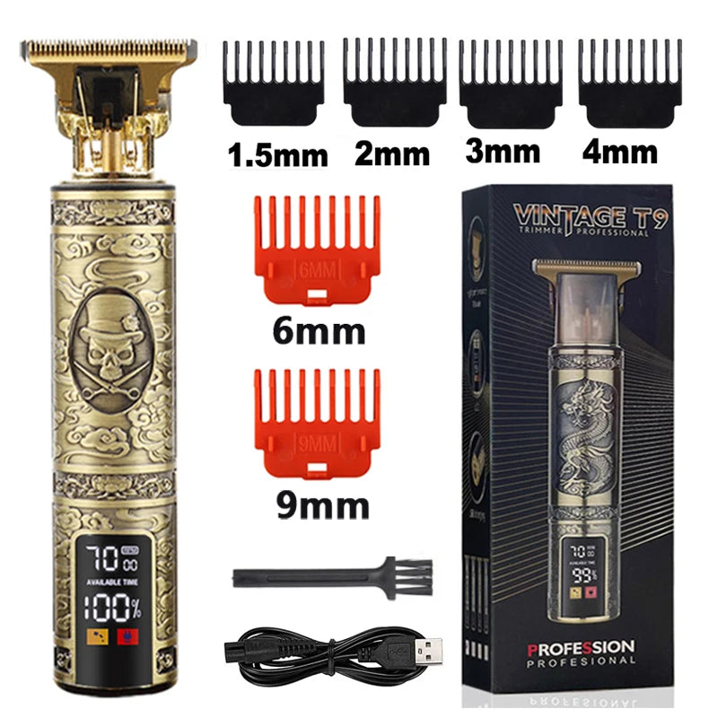 2023 T9 Hair Trimmer Barber Hair Clipper Cordless Hair Cutting Machine Beard Trimmer Shaving Machine Electric Razor Men Shaver