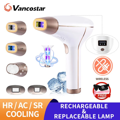 Vancostar Wireless Laser Hair Removal Rechargeable 4in1 Replaceable