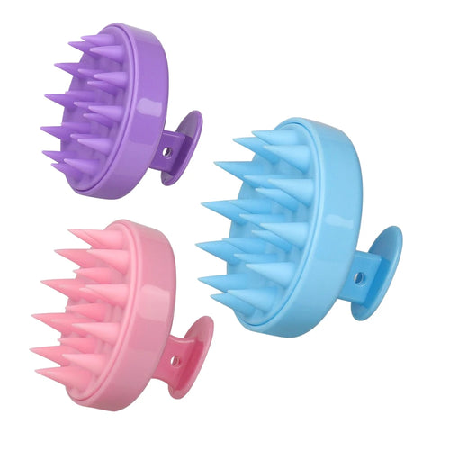 Silicone Shampoo Brush Head Scalp Massage Comb Hair Root Itching Clean