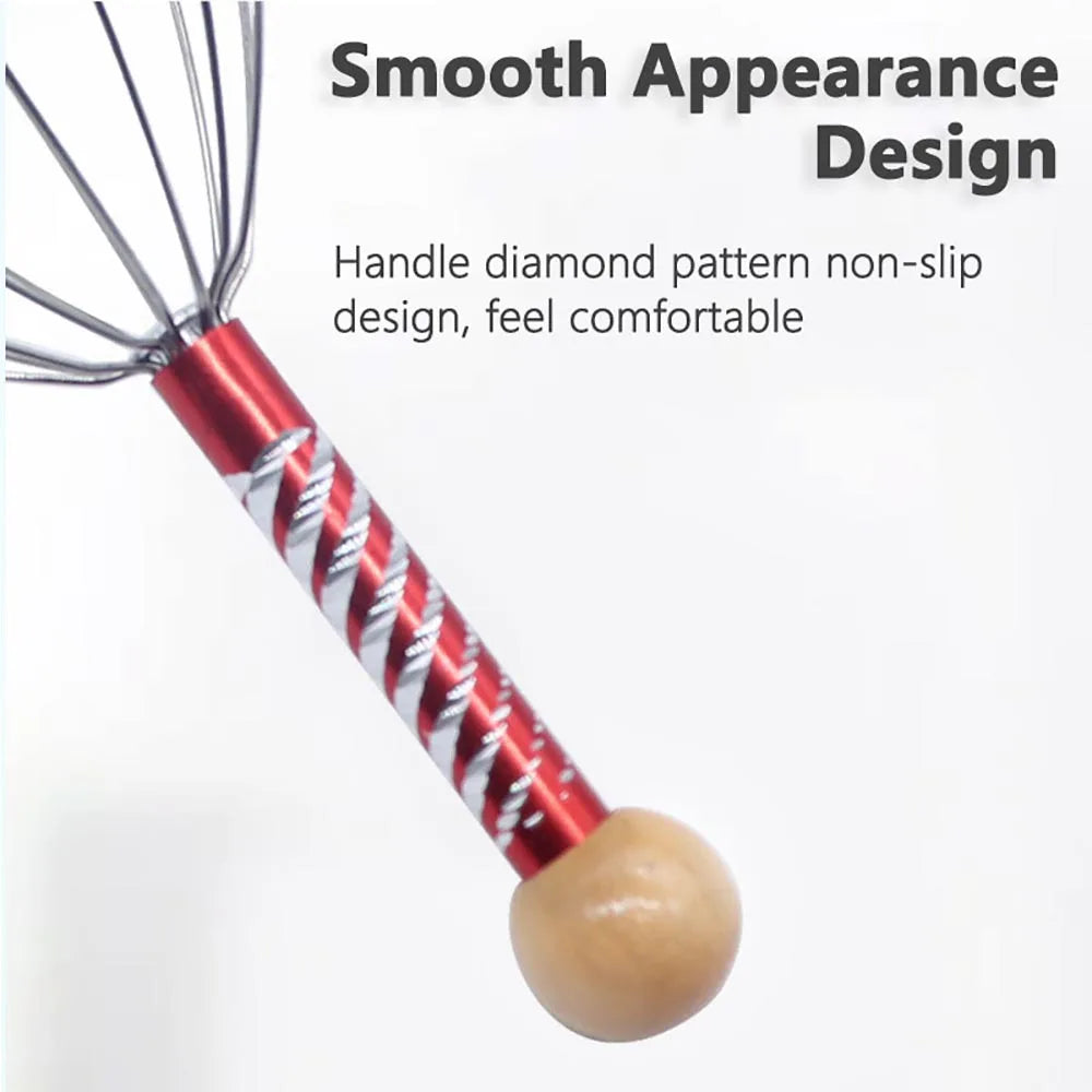 1Pc/2Pcs Handheld Head Massager Stainless Steel Engraved Head Massager