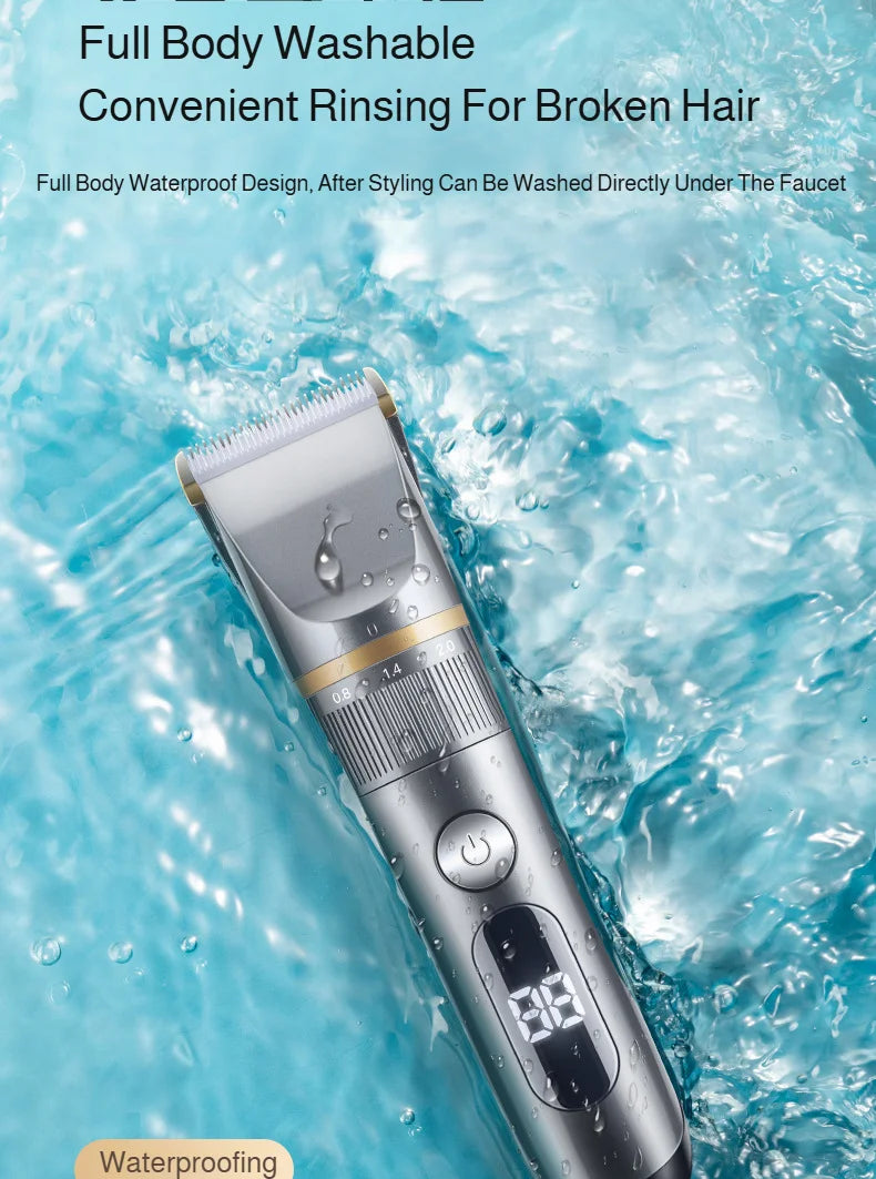 Professional Hair Clipper Set Electric Hair Trimmer with Limit Comb LED Digital Display USB Rechargeable Hair Care Tools
