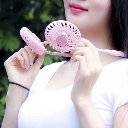 Portable Neck Fan,USB Hands Free Neck Hanging Rechargeable Mini