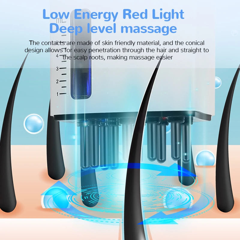 Electric Head Scalp Massager Red Light Vibration Massage Comb
