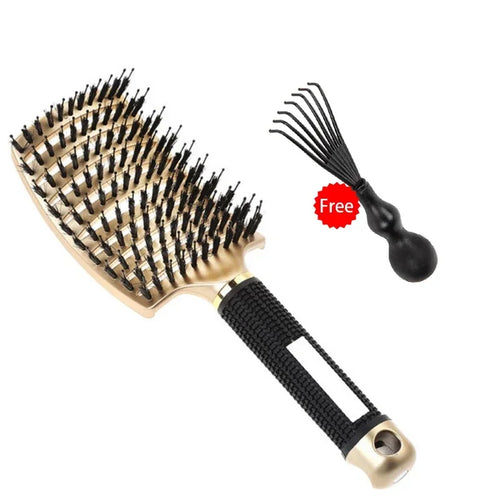 Hair Brush Detangling Hairbrush Bristle&Nylon Women's Wet Curly Hair