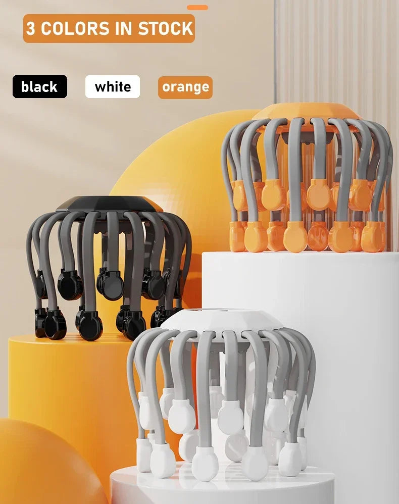 Orange Octopus Head Massager, 10/20 Independent Massage Heads,