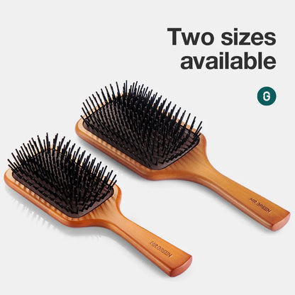 MR.GREEN Natural Maple Wood Hair Brush with Air Cushion Scalp