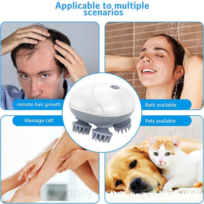 Electric Scalp Head Massager Kneading Vibrating Device Health Care