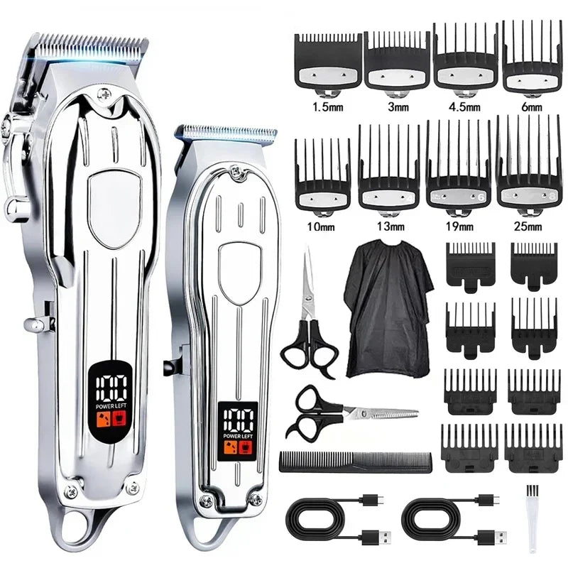 Hair Clipper Beard Trimmer for Men, Professional Electric Hair Clippers Set Cordless Hair Trimmer for Family,Gifts for Men