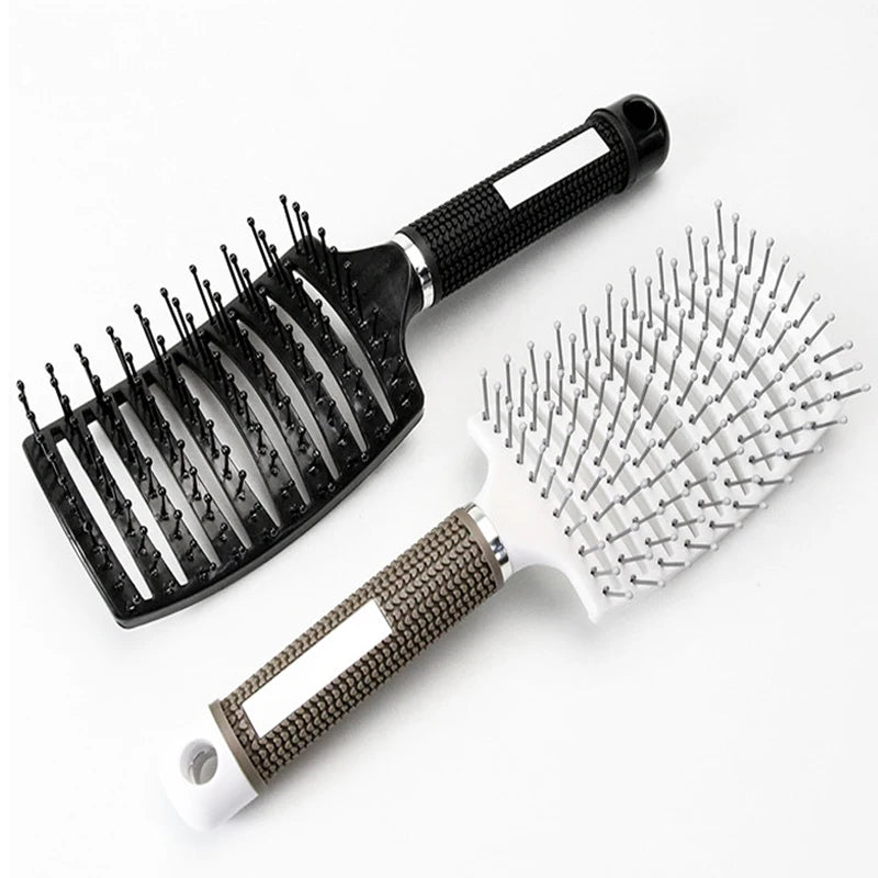 1Pc Detangling Scalp Massage Comb Hairbrushes Curved Nylon Bristle