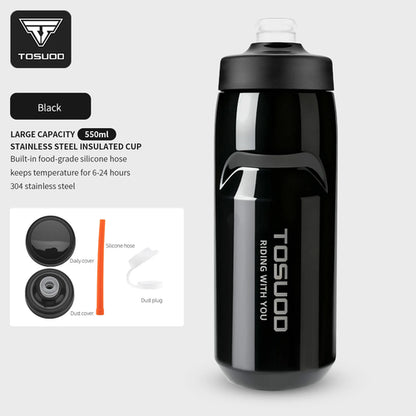 TOSUOD Stainless Steel Insulated Water Cup 550ML 304 Steel Cycling