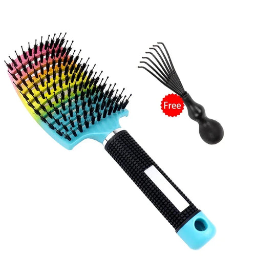 Hair Brush Detangling Hairbrush Bristle&Nylon Women's Wet Curly Hair