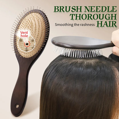 Black Color Steel Hair Brush Women Head Scalp Massage Airbag