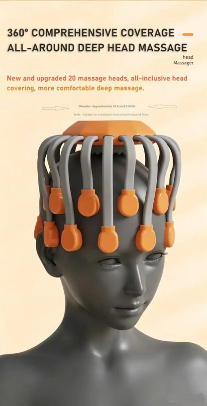 Orange Octopus Head Massager, 10/20 Independent Massage Heads,