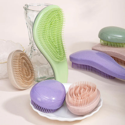 WANMEI New Design Biodegradable Materials Wheat Straw Hair Comb Wet or