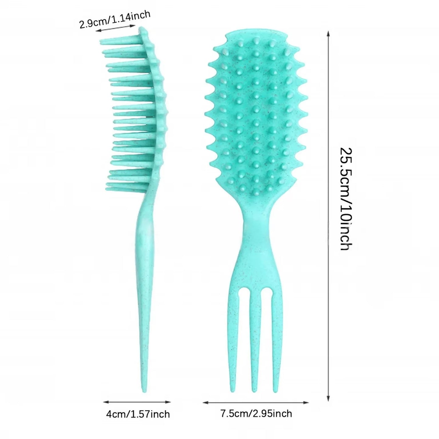 Curly Hair Brush Gentle Detangling Hairbrush Scalp Massage 3-in-1