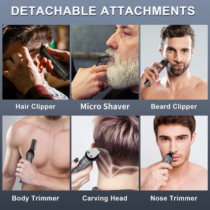 Hatteker Hair Trimmer Professional Hair Clipper Metal Hair Cutting Machine Electric Cordless Rechargeable Trimmer for Men