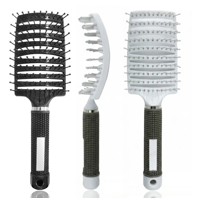 1Pc Detangling Scalp Massage Comb Hairbrushes Curved Nylon Bristle