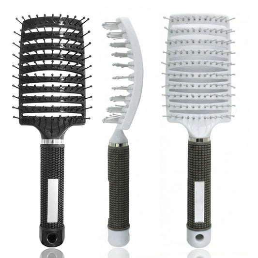 1Pc Detangling Scalp Massage Comb Hairbrushes Curved Nylon Bristle