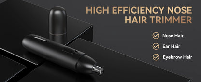 MAXGROOM Nose Hair Trimmer for Men Rechargeable 360 Rotating Dual-Blade Electric Shaver Eyebrows Nose Hair Trimmer Painless Safe