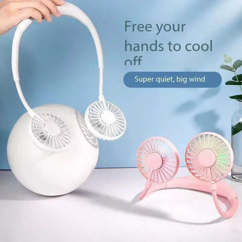 Portable Neck Fan,USB Hands Free Neck Hanging Rechargeable Mini