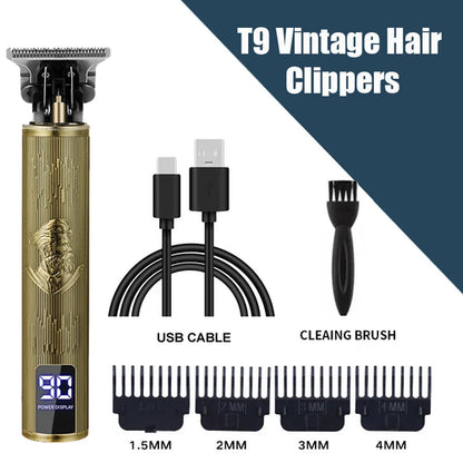 New！T9 Electric Hair Trimmer/Accessories | USB Professional Shaver |